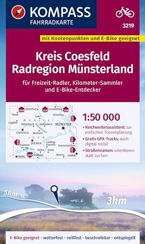 Beispielbild fr KOMPASS Fahrradkarte 3219 Kreis Coesfeld - Radregion Mnsterland mit Knotenpunkten 1:50.000 zum Verkauf von Blackwell's