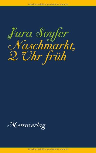 Beispielbild fr Naschmarkt, 2 Uhr frh [Gebundene Ausgabe] Jura Soyfer (Autor) Jura Soyfer zhlt zu den bedeutendsten politischen Schriftstellern sterreichs der 1930er-Jahre. Sein politisches Engagement stand immer auch unter einem satirischen Stern, was vor allem in seinen Theaterstcken, aber auch in seinen journalistischen Arbeiten zum Ausdruck kommt. Naschmarkt, 2 Uhr frh versammelt eine Auswahl von Soyfers Prosa und Zeitungsartikeln und schafft einen bersichtlichen und zugnglichen Einblick in das Werk des vielschichtigen Autors. Die neue Wiener Kostbarkeit offenbart nicht nur seine Intelligenz und seinen Weitblick, sondern zeigt auch, dass die Texte trotz ihrer Zeitbezogenheit immer noch von groer Aktualitt sind. zum Verkauf von BUCHSERVICE / ANTIQUARIAT Lars Lutzer