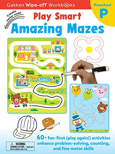 9784056210330: Play Smart Amazing Mazes Ages 2-4: At-home Write-off Workbook with Erasable Marker (16)