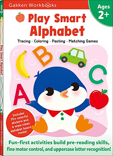 9784056211160: Play Smart Alphabet Age 2+: At-Home Activity Workbook: Preschool Activity Workbook with Stickers for Toddlers Ages 2, 3, 4: Learn Letter Recognition: ... Coloring, and More (Full Color Pages)