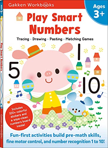 9784056211191: Play Smart Numbers Age 3+: Preschool Activity Workbook with Stickers for Toddlers Ages 3, 4, 5: Learn Pre-math Skills: Numbers, Counting, Tracing, Coloring, Shapes, and More (Full Color Pages)