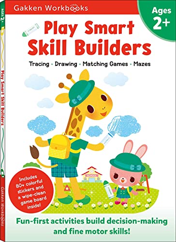 Stock image for Play Smart Skill Builders Age 2+ : Preschool Activity Workbook with Stickers for Toddlers Ages 2, 3, 4: Build Focus and Pen-Control Skills: Tracing, Mazes, Matching Games, and More (Full Color Pages) for sale by Better World Books: West