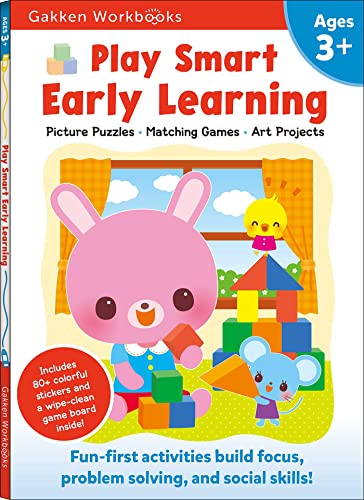 9784056300154: Play Smart Early Learning Age 3+: Preschool Activity Workbook with Stickers for Toddlers Ages 3, 4, 5: Learn Essential First Skills: Tracing, Coloring, Shapes (Full Color Pages)