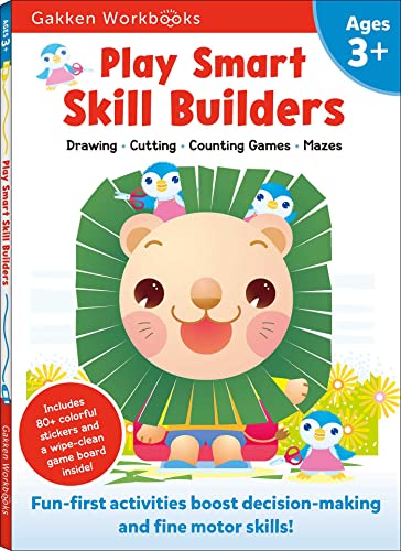 9784056300161: Play Smart Skill Builders Age 3+: Preschool Activity Workbook with Stickers for Toddlers Ages 3, 4, 5: Build Focus and Pen-control Skills: Tracing, Mazes, Matching Games, and More (Full Color Pages)