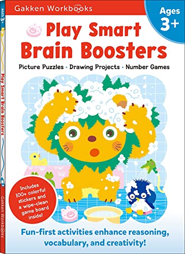 9784056300178: Play Smart Brain Boosters Age 3+: Preschool Activity Workbook with Stickers for Toddlers Ages 3, 4, 5: Boost Independent Thinking Skills: Tracing, Coloring, Matching Games(Full Color Pages)