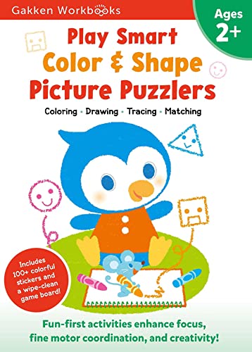 Imagen de archivo de Play Smart Color & Shape Picture Puzzlers Age 2+: Preschool Activity Workbook with Stickers for Toddlers Ages 2, 3, 4: Learn Using Favorite Themes: Coloring, Shapes, Drawing (Full Color Pages) a la venta por Books for Life