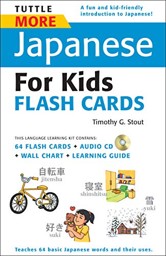 Stock image for Tuttle More Japanese for Kids Flash Cards Kit: [Includes 64 Flash Cards, Audio CD, Wall Chart & Learning Guide] (Tuttle Flash Cards) for sale by Ergodebooks