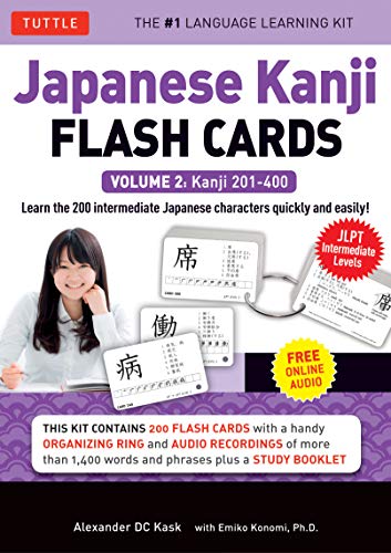 Imagen de archivo de Japanese Kanji Flash Cards Kit Volume 2: Kanji 201-400: JLPT Intermediate Level: Learn 200 Japanese Characters with Native Speaker Online Audio, Sample Sentences & Compound Words [Cards] Kask, Alexan a la venta por Lakeside Books