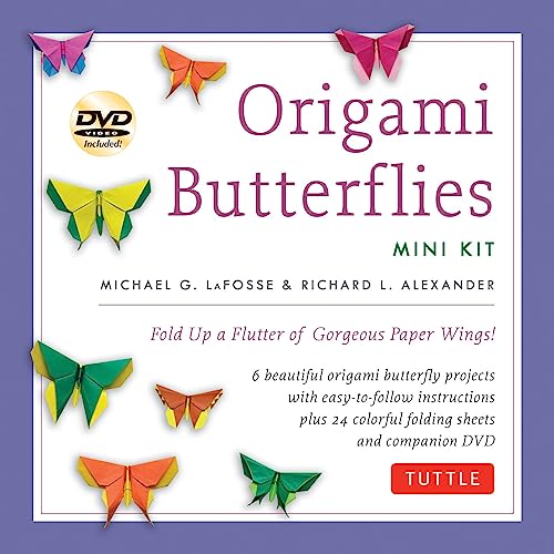 Imagen de archivo de Origami Butterflies Mini Kit: Fold Up a Flutter of Gorgeous Paper Wings!: Kit with Origami Book, 6 Fun Projects, 32 Origami Papers and Instructional DVD a la venta por Half Price Books Inc.