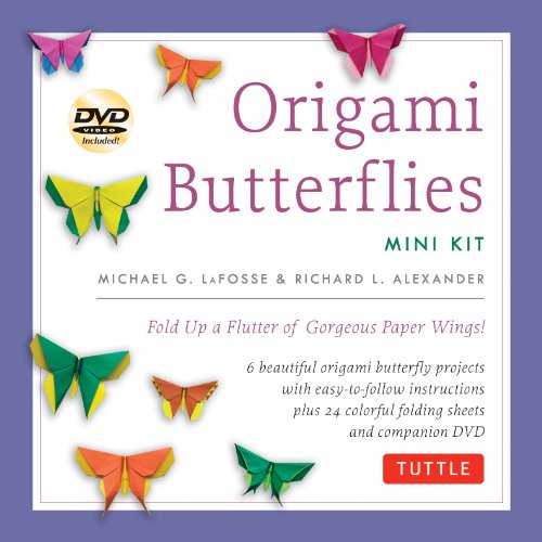 Stock image for Origami Butterflies Mini Kit: Fold Up a Flutter of Gorgeous Paper Wings!: Kit with Origami Book, 6 Fun Projects, 32 Origami Papers and Instructional DVD for sale by Half Price Books Inc.