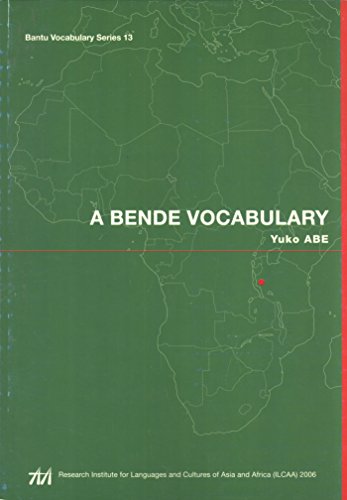 Stock image for A Bende Vocabulary( Bantu Vocabulary Series 13) for sale by Lime Works: Books Art Music Ephemera Used and Rare