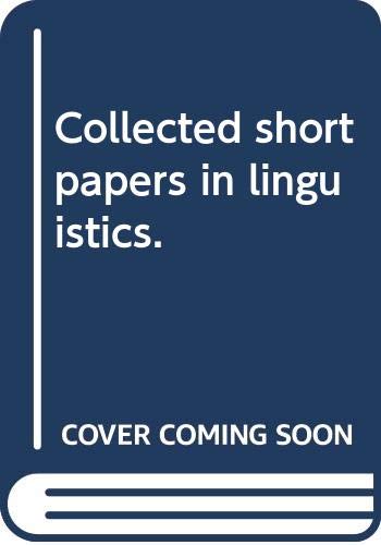 Beispielbild fr Collected Short Papers In Linguistics zum Verkauf von The Book Bin