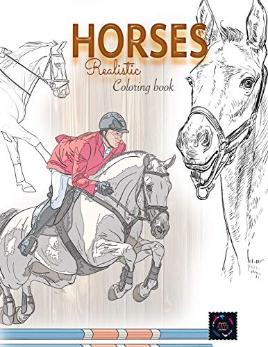 Stock image for Realistic horses coloring book adult coloring books animals for sale by PBShop.store US