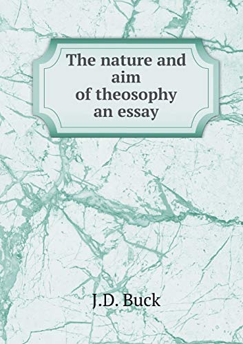 9785519265706: The nature and aim of theosophy an essay