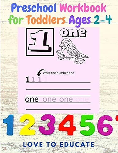9785638552114: Preschool Math Workbook for Toddlers Ages 2-4: Beginner Math Preschool Learning Book with Number Tracing and Matching Activities for 2, 3 and 4 Year!