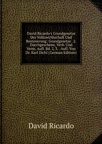 David Ricardos Grundgesetze Der Volkswi (9785877717770) by David Ricardo