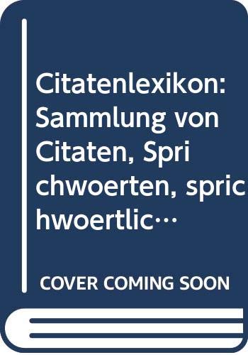 9785877909946: Citatenlexikon Sammlung Von Citaten Spr