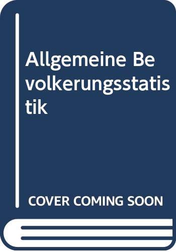 Imagen de archivo de Allgemeine Bev Lkerungsstatistik Volum a la venta por GreatBookPrices