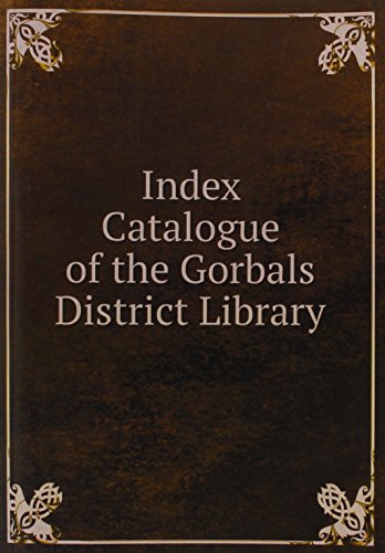 9785880110131: Index Catalogue of the Gorbals District Library