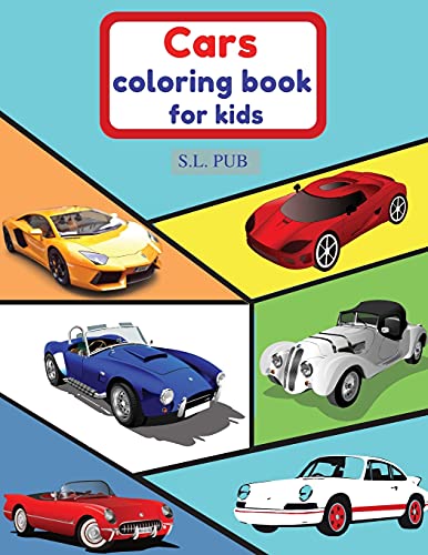 9786069612354: Cars coloring book for kids: Fun Activity book for kids 50 Amazing Sport & Vintage car designs Relaxation Coloring Pages for Kids ages 4-8@@ 6-12