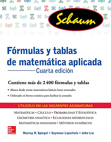 Stock image for FORMULAS Y TABLAS DE MATEMATICA APLICADA for sale by Zilis Select Books