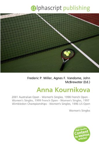 Anna Kournikova: 2001 Australian Open - Women's Singles, 1998 French Open - Women's Singles, 1999 French Open - Women's Singles, 1997 Wimbledon ... 1996 US Open - Women's Singles AbeBooks: 6130029144