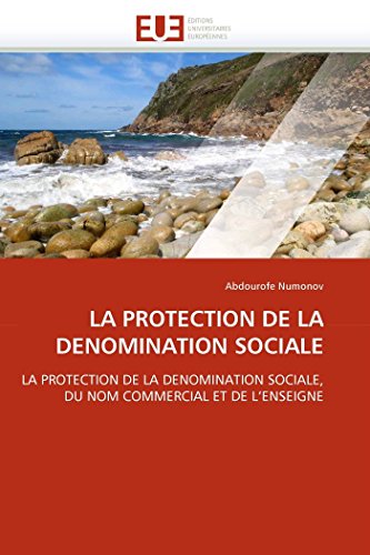 LA PROTECTION DE LA DENOMINATION SOCIALE : LA PROTECTION DE LA DENOMINATION SOCIALE, DU NOM COMMERCIAL ET DE L'ENSEIGNE - Abdourofe Numonov