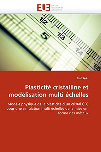 9786131537783: Plasticit cristalline et modlisation multi chelles: Modle physique de la plasticit d'un cristal CFC pour une simulation multi chelles de la mise ... des mtaux (Omn.Univ.Europ.) (French Edition)