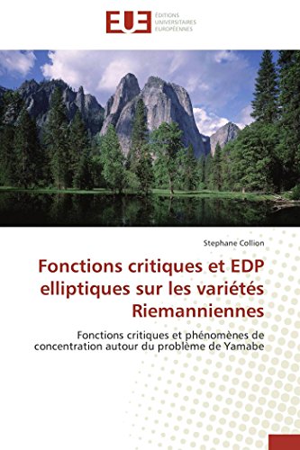 9786131539404: Fonctions critiques et EDP elliptiques sur les varits Riemanniennes: Fonctions critiques et phnomnes de concentration autour du problme de Yamabe (Omn.Univ.Europ.)