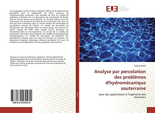 Imagen de archivo de Analyse par percolation des problmes d'hydromcanique souterraine: avec des applications  l'ingnierie des rservoirs (French Edition) a la venta por Lucky's Textbooks