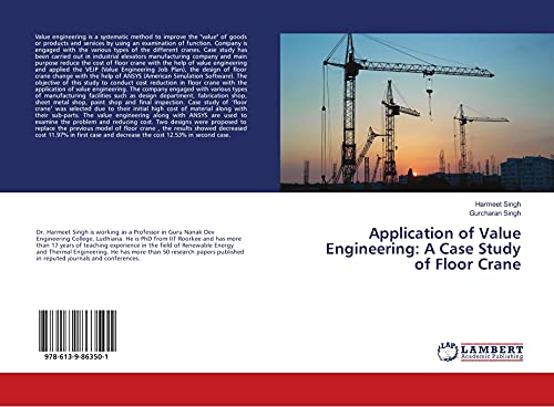 9786139863501: Application of Value Engineering: A Case Study of Floor Crane