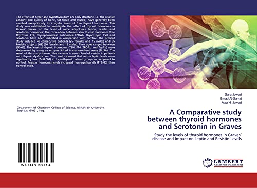 9786139993574: A Comparative study between thyroid hormones and Serotonin in Graves: Study the levels of thyroid hormones in Graves’ disease and Impact on Leptin and Resistin Levels