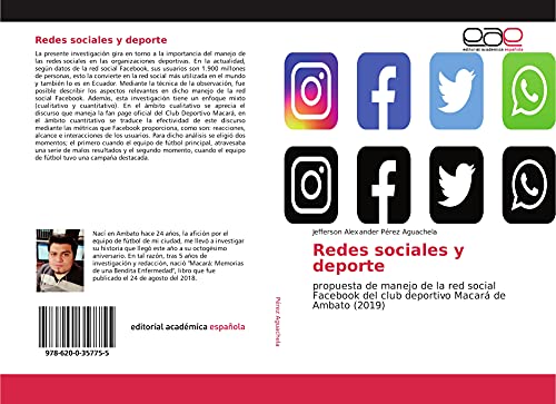 Stock image for Redes sociales y deporte: propuesta de manejo de la red social Facebook del club deportivo Macar de Ambato (2019) for sale by Buchpark