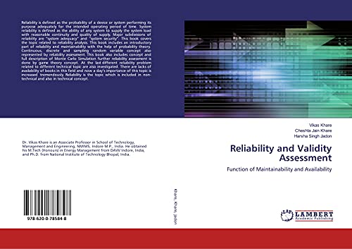 Beispielbild fr Reliability and Validity Assessment: Function of Maintainability and Availability zum Verkauf von Books Puddle