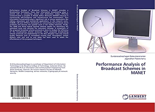 Beispielbild fr Performance Analysis of Broadcast Schemes in MANET zum Verkauf von dsmbooks