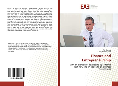 9786202264785: Finance and Entrepreneurship: with an example of developing a pro forma cash flow and an appendix on business mathematics