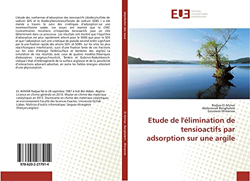 9786202277914: Etude de l'limination de tensioactifs par adsorption sur une argile (OMN.UNIV.EUROP.)