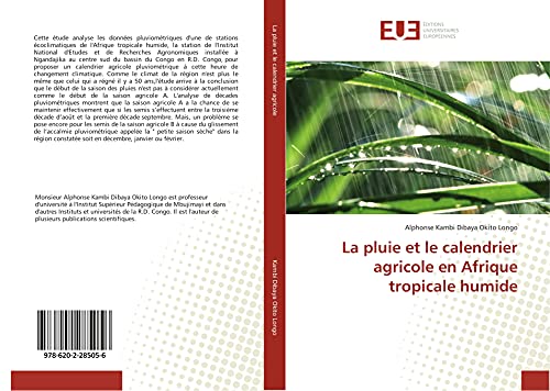 9786202285056: La pluie et le calendrier agricole en Afrique tropicale humide
