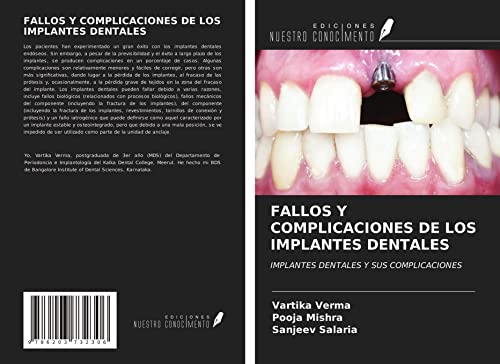 9786203732306: FALLOS Y COMPLICACIONES DE LOS IMPLANTES DENTALES: IMPLANTES DENTALES Y SUS COMPLICACIONES