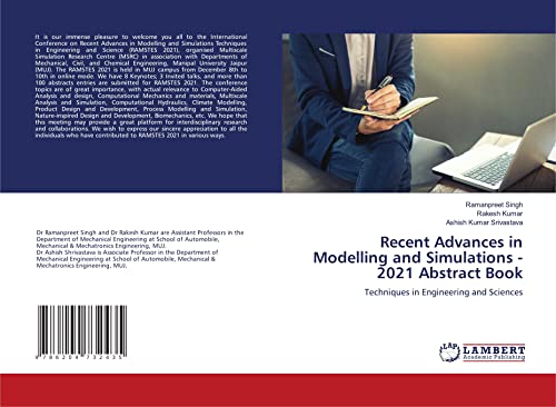 9786204732435: Recent Advances in Modelling and Simulations - 2021 Abstract Book: Techniques in Engineering and Sciences