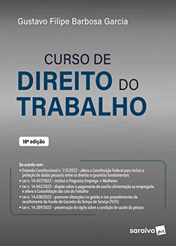 Stock image for Curso De Direito Do Trabalho - 18 Edio 2023 for sale by Books Unplugged