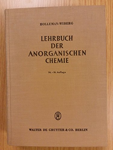 Stock image for Lehrbuch der anorganischen Chemie for sale by Versandantiquariat Felix Mcke
