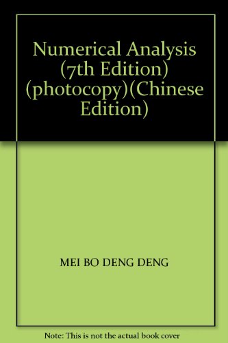 Imagen de archivo de Numerical Analysis (7th Edition) (photocopy)(Chinese Edition) a la venta por BooksRun