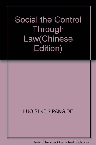 Imagen de archivo de Social the Control Through Law(Chinese Edition) a la venta por liu xing