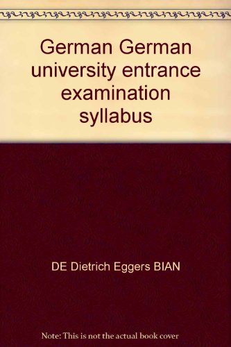 Stock image for German German university entrance examination syllabus(Chinese Edition) for sale by liu xing
