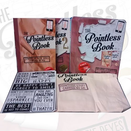 Stock image for Alfie Deyes The Pointless Books Collection in tin Box with 4 cards and 1 Cream Bag (The Pointless Book,The Pointless Book 2) for sale by Revaluation Books