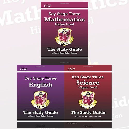 Stock image for Key Stage Three Study Guide 3 Books Bundle Collection (KS3 Maths Study Guide (with online edition) - Higher, KS3 Science Study Guide - Higher, KS3 English Study Guide ) for sale by Books Unplugged