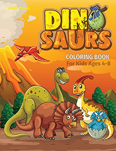 Beispielbild fr Dinosaurs Coloring Book for Kids Ages 4-8: Cute Dinosaur Coloring Book for Kids Ages 2-4 4-6 4-8 6-8, Great Gift for Boys and Girls, Fantastic Dinosau zum Verkauf von Buchpark