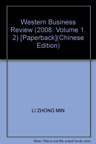 Imagen de archivo de Western Business Review (2008. Volume 1. 2) [Paperback](Chinese Edition) a la venta por liu xing