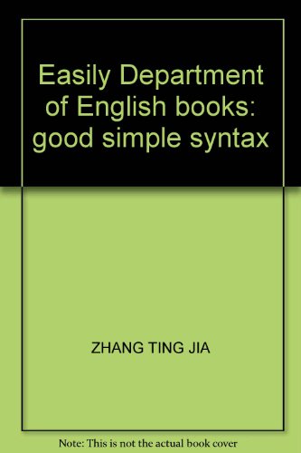 Beispielbild fr Easily Department of English books: good simple syntax zum Verkauf von Books From California